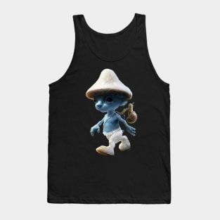 Funny Smurf cat Meme.Blue mushroom Cat meme. Tank Top